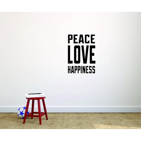 Wall Design Pieces Peace Love Happiness Quote 10x20"