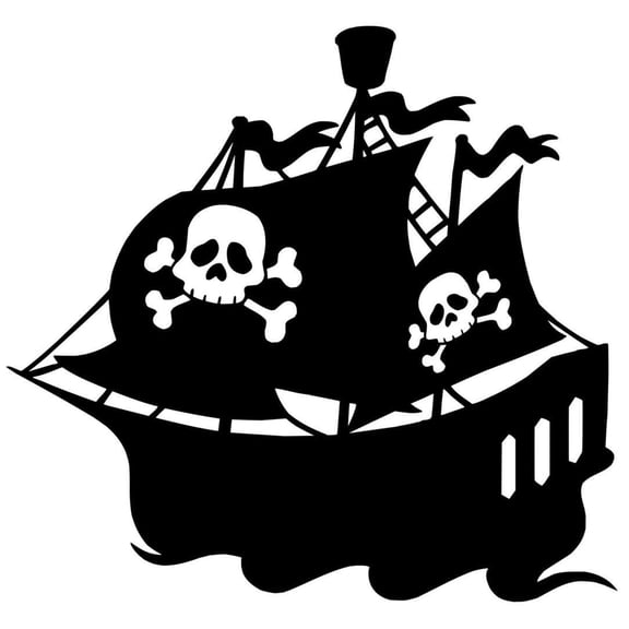 Wall Design Pieces Pirate Ship Skull Bones Skeleton 20 X20" -