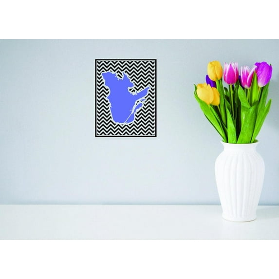 Wall Design Pieces Quebec Canada Canadian Providence Map 16 Inches X 26 Inches