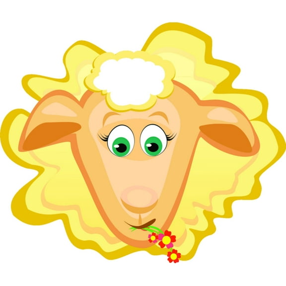Wall Design Pieces Sheep Face Animal Kids Boys And Girls Room 12 X12"