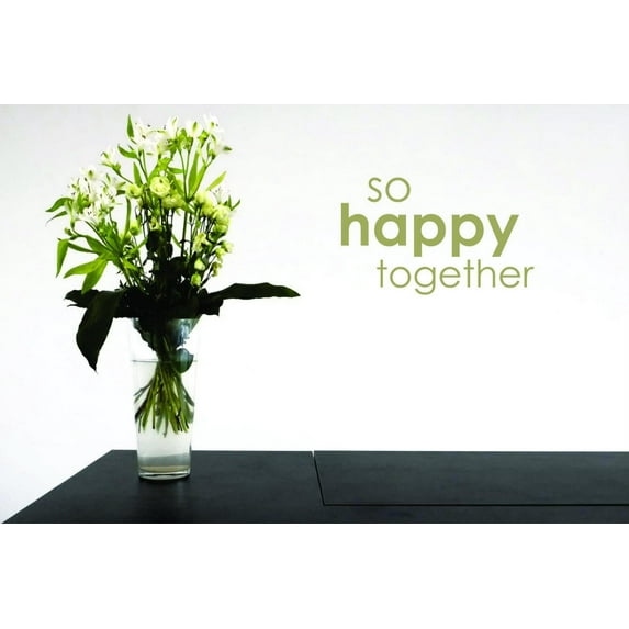Wall Design Pieces So Happy Together Love Life Quote 12 X 36"