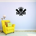 thumbnail image 1 of Wall Design Pieces Softball Bat And Ball Sports 16x16", 1 of 1