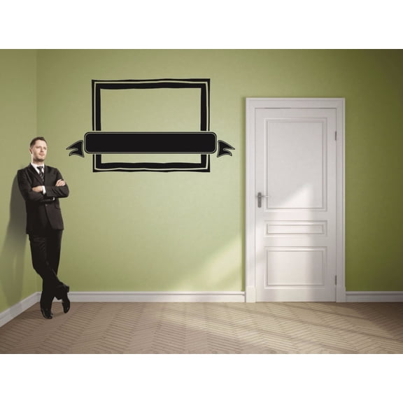 Wall Design Pieces Square Frame With Ribbon Silhouette 12x18"