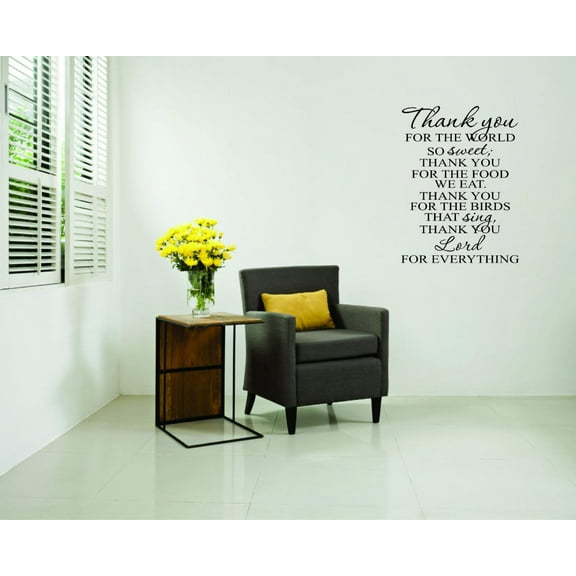 Wall Design Pieces Thank You For The World So Sweet You For The Food We Eat Thank You Lord For Everything Kitchen Quote 16x24 Inches