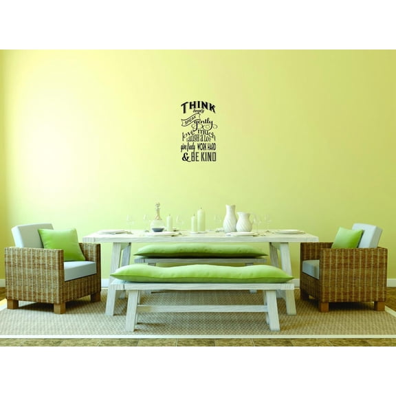 Wall Design Pieces Think Deeply Speak Gently Love Much Laugh A Lot Give Freely Work Hard & Be Kind Quote 20x40"