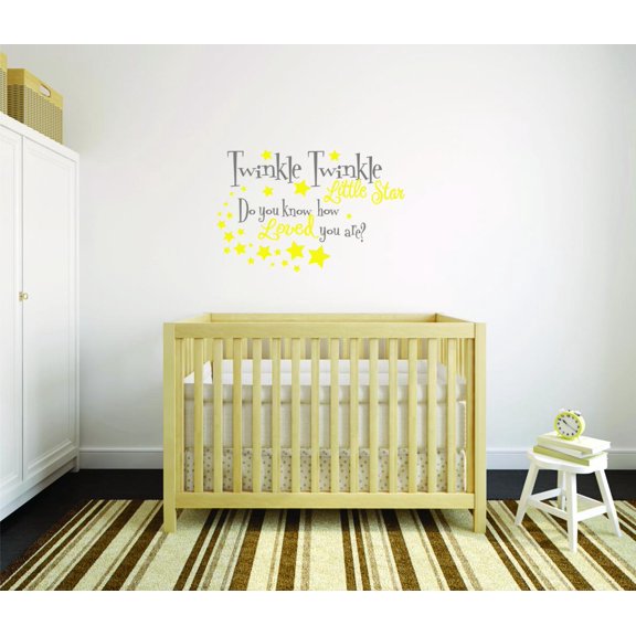 Wall Design Pieces Twinkle Twinkle Little Star Do You Know How Loved You Are? Quote Kids Teen Boy Girl Family 16x24"