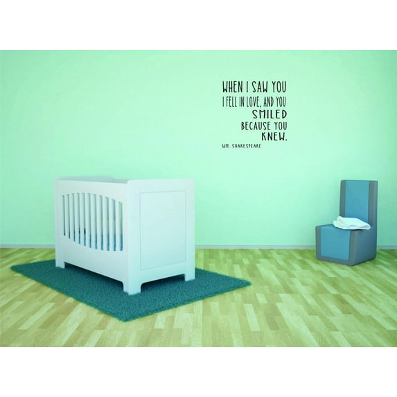 Wall Design Pieces When I Saw You I Fell In Love & You Smiled Because You Knew Wm. Shakespeare Xquote 16x24"