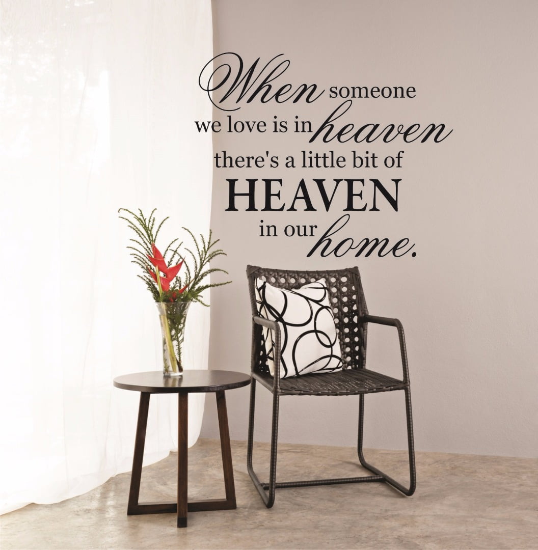 Wall Design Pieces When Someone We Love Is In Heaven There's A Little Bit  Ofheaven In Our Home. Memorial Quote 12x18\, image size:1056x1080