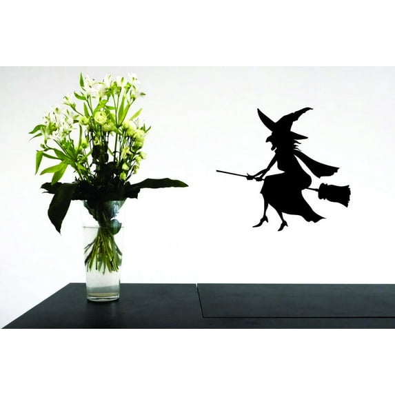 Wall Design Pieces Witch In A Broom Halloween Holiday Trick Or Treat 12x12 Inches