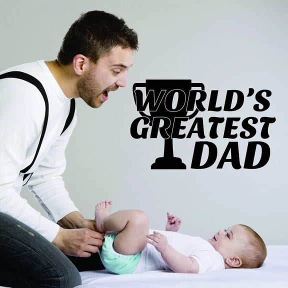 Wall Design Pieces World's Greatest Dad Trophy Award Fathers Day 16x24 Inches