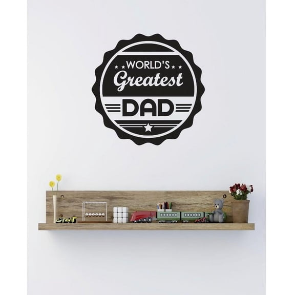 Wall Design Pieces Worlds Greatest Dad Image Quote Bathroom 30 X30" -