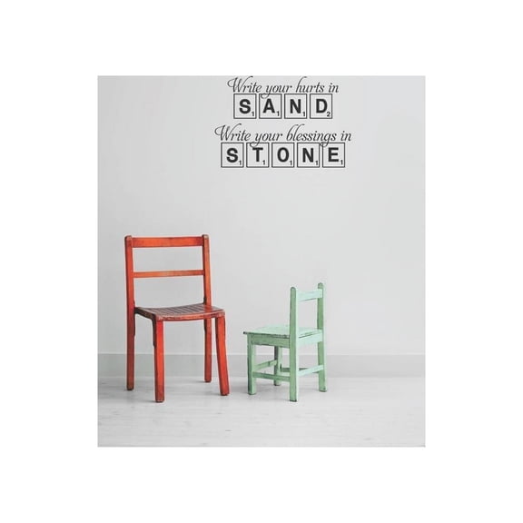 Wall Design Pieces Write Your Hurts In Sand, Write Your Blessings In Stone Inspirational Life Love Quote 15x30