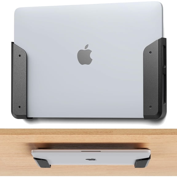 Wall & Under Desk Laptop Mount Holder with Adhesive & Screws in,1.02"/ 26 mm Thick,Anti-Scratch Pads,Universal for MacBooks,Surface,Keyboards,Tablets,Switch &More