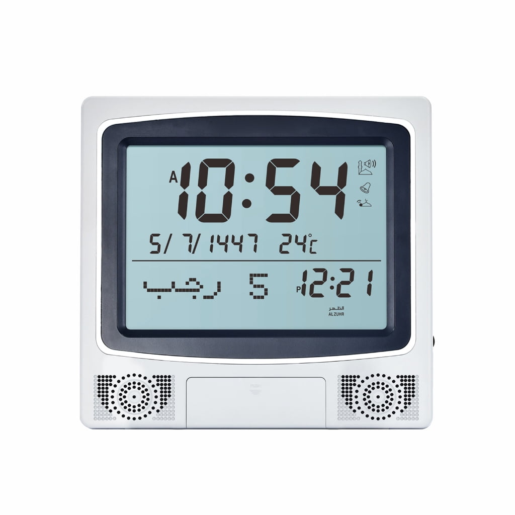 Multifunction Alarm Clocks Prayer Digital LED Azan Clock with Temperature Monitor Calendar Wall Desktop Placement