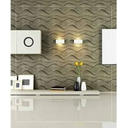 Wall Dimension Easy Peel And Stick, Durable Plastic 3D Wall Panel - GAPLESS WAVE Design. 12 Panels. 32 SF. Matte White