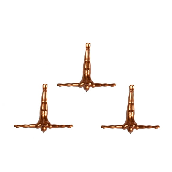 Wall Diver Classic Wall-Art Sculpture | 3-Pack | Bronze