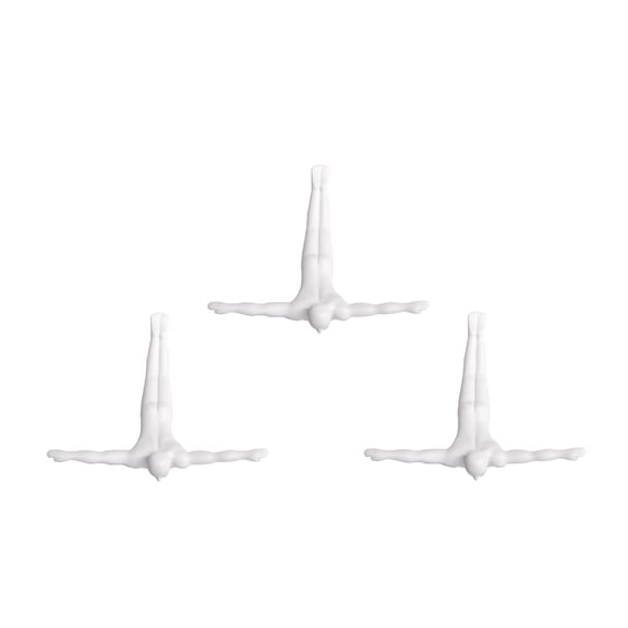 Wall Diver Classic Wall-Art Sculpture | 3-Pack | White