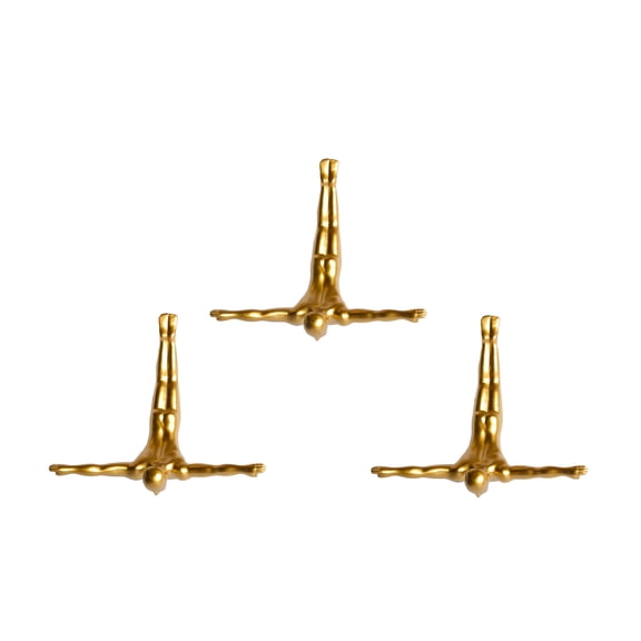 Wall Diver Classic Wall-Art Sculpture | 3-Pack | Gold