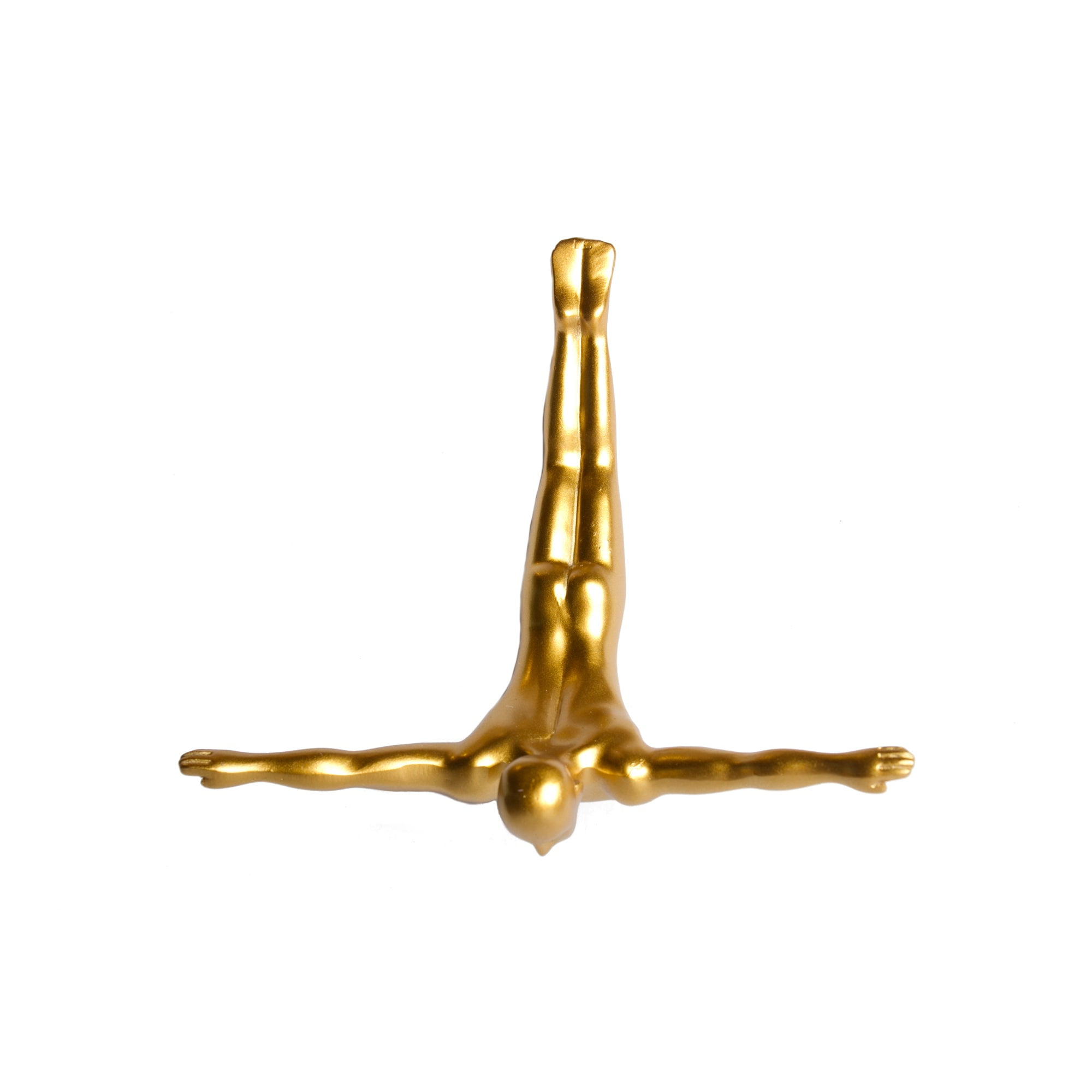 Gold Resin Wall Diver Sculpture 3D Art
