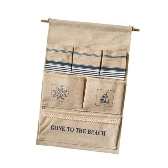 Wall Door Closet Hanging Storage Bag with Pockets Waterproof Cotton Linen over the Door for Bedroom Playroom