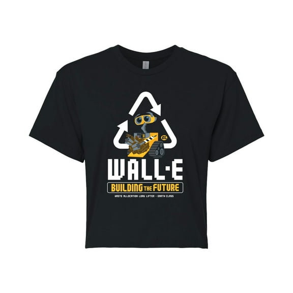 Wall-E - Building The Future - Juniors Cropped Cotton Blend T-Shirt