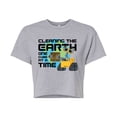 thumbnail image 1 of Wall-E - Cleaning The Earth - Juniors Cropped Cotton Blend T-Shirt, 1 of 4