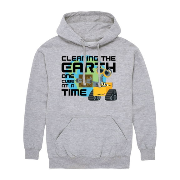Wall-E - Cleaning The Earth - Men's Pullover Hooded Fleece Sweatshirt