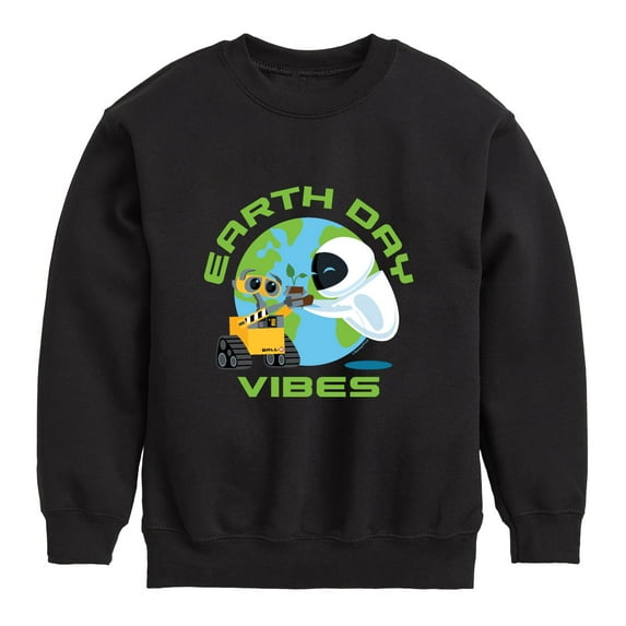Wall-E - Earth Day Vibes - Toddler And Youth Crewneck Fleece Sweatshirt