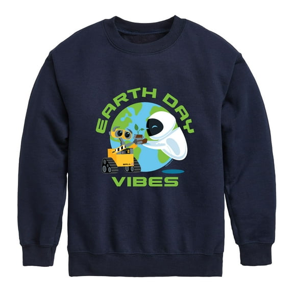 Wall-E - Earth Day Vibes - Toddler And Youth Crewneck Fleece Sweatshirt