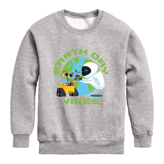 Wall-E - Earth Day Vibes - Toddler And Youth Crewneck Fleece Sweatshirt