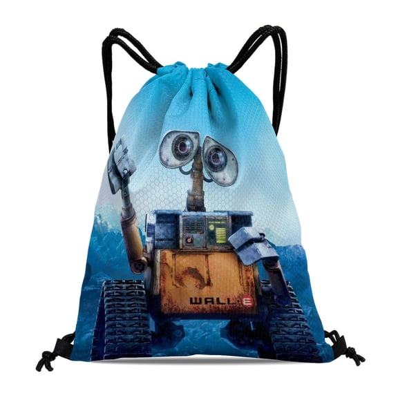 Wall E Gym Hiking Drawstring Bag:Waterproof, suitable for swimming, travel, beach, and shopping, with dimensions of 15.7*17.7 inches.