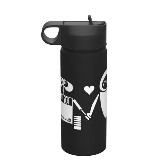 Wall-E Insulated Water Bottle, 18oz Vacuum Stainless Steel Sports Kettle With Straw Lid, Leakproof Drinking Thermos Cup For Outdoor Gym Travel