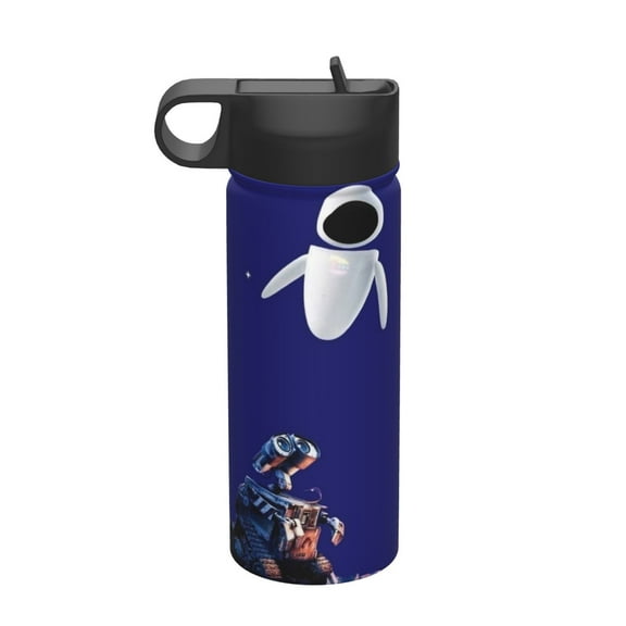 Wall-E Insulated Water Bottle, 18oz Vacuum Stainless Steel Sports Kettle With Straw Lid, Leakproof Drinking Thermos Cup For Outdoor Gym Travel