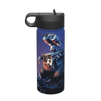 Wall-E Insulated Water Bottle, 18oz Vacuum Stainless Steel Sports Kettle With Straw Lid, Leakproof Drinking Thermos Cup For Outdoor Gym Travel