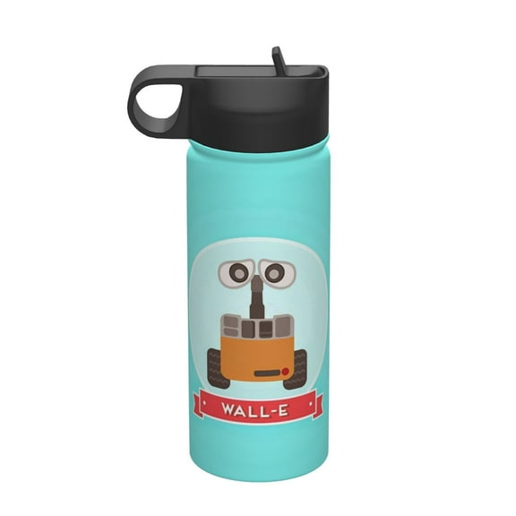 Wall-E Insulated Water Bottle, 18oz Vacuum Stainless Steel Sports Kettle With Straw Lid, Leakproof Drinking Thermos Cup For Outdoor Gym Travel