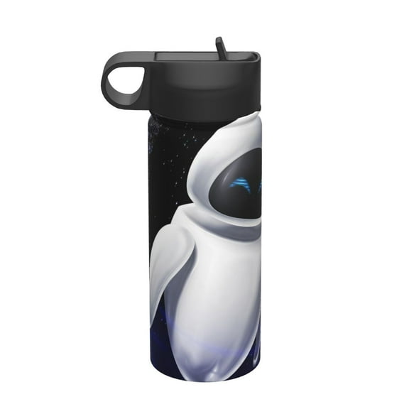 Wall-E Insulated Water Bottle, 18oz Vacuum Stainless Steel Sports Kettle With Straw Lid, Leakproof Drinking Thermos Cup For Outdoor Gym Travel