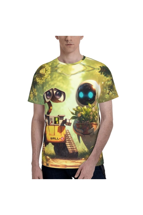 Wall-E Men's T Shirt Summer Casual Fashion Unisex Short Sleeve Graphic Crew Neck Tees Tops