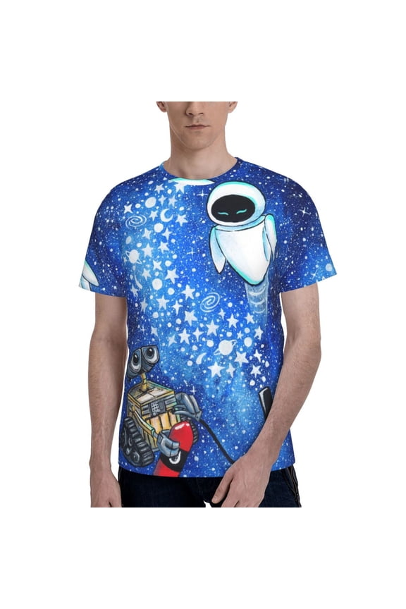 Wall-E Men's T Shirt Summer Casual Fashion Unisex Short Sleeve Graphic Crew Neck Tees Tops