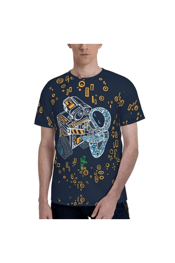 Wall-E Men's T Shirt Summer Casual Fashion Unisex Short Sleeve Graphic Crew Neck Tees Tops