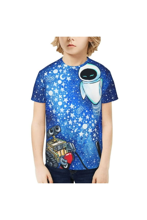 Wall-E T-Shirt for Boys Girls Youth, 3D Printed Graphic T-Shirts Short Sleeve Summer Casual Tee Shirts for Kids