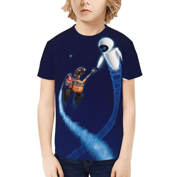 Wall-E T-Shirt for Boys Girls Youth, 3D Printed Graphic T-Shirts Short Sleeve Summer Casual Tee Shirts for Kids
