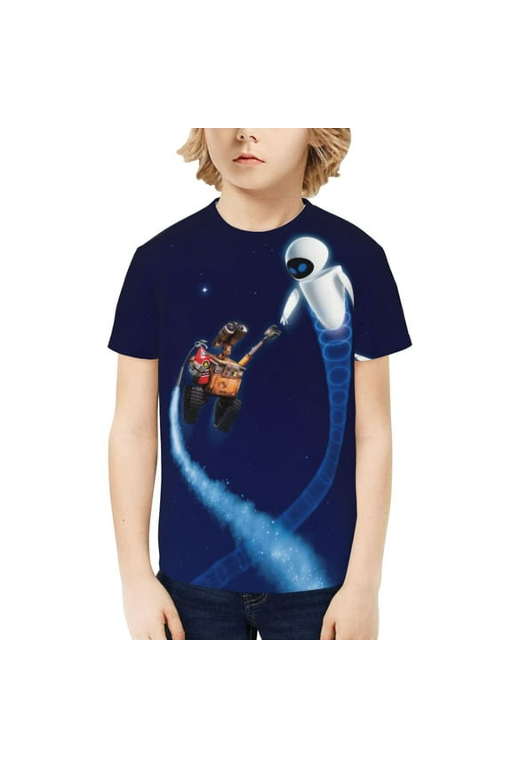Wall-E T-Shirt for Boys Girls Youth, 3D Printed Graphic T-Shirts Short Sleeve Summer Casual Tee Shirts for Kids