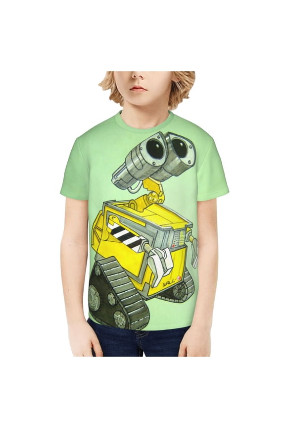 Wall-E T-Shirt for Boys Girls Youth, 3D Printed Graphic T-Shirts Short Sleeve Summer Casual Tee Shirts for Kids