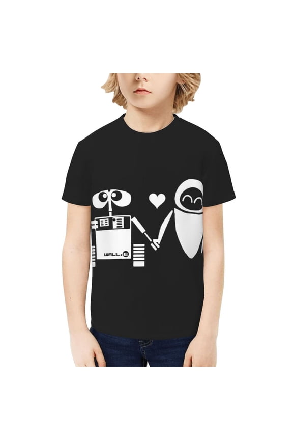 Wall-E T-Shirt for Boys Girls Youth, 3D Printed Graphic T-Shirts Short Sleeve Summer Casual Tee Shirts for Kids