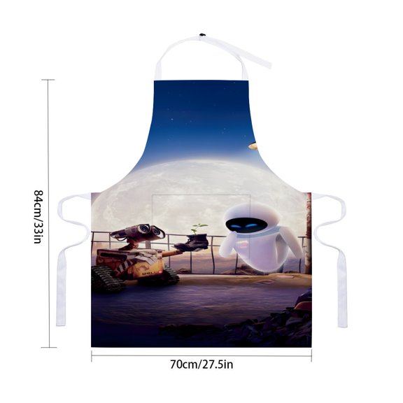 Wall E apron with pockets, waterproof for adults, kitchen cooking apron, adjustable chef apron for cooking, drawing, and craftingfor 33" x 28"70X84cm).