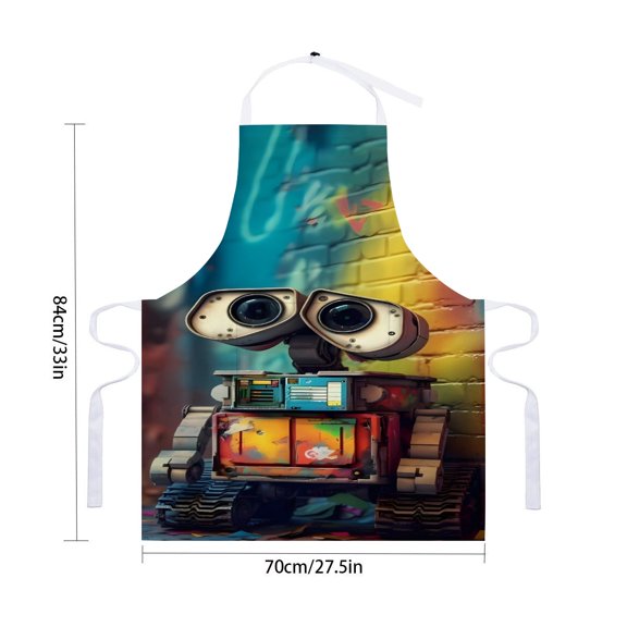 Wall E apron with pockets and waterproof option, adjustable adult kitchen apron, chef apron for cooking, drawing, and craftsfor 33" x 28"70X84cm).