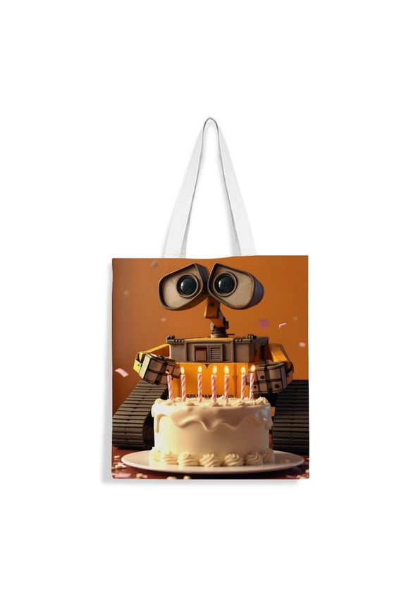 Wall E canvas Tote Bag handbag: Aesthetic womens bag for groceries and shopping, made to be reusable with an inner zipper, measuring 13.8 x 15.8 inches (35x40cm).
