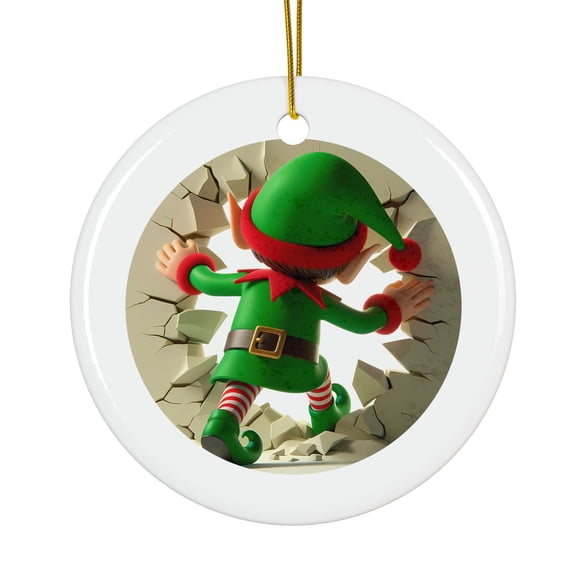 Wall Elf Break Wall Magical Season Treasure For Gifts And Surprises Hanging Round Ornament