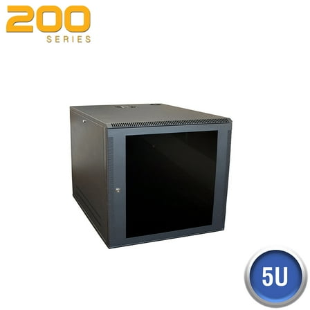 Wall Enclosure, Front/Side Access, 5U, 13"H x 21"W x 20"D, Black