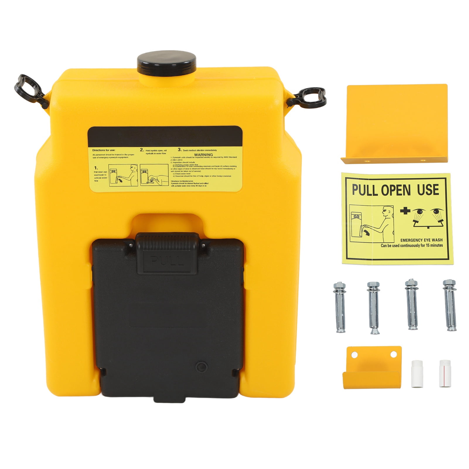 Wall Eye Wash Station, Emergency Eye Washing Station Corrosion Resistance Refillable Polyethylene UV Proof 14 Gallon Stable  For Laboratory